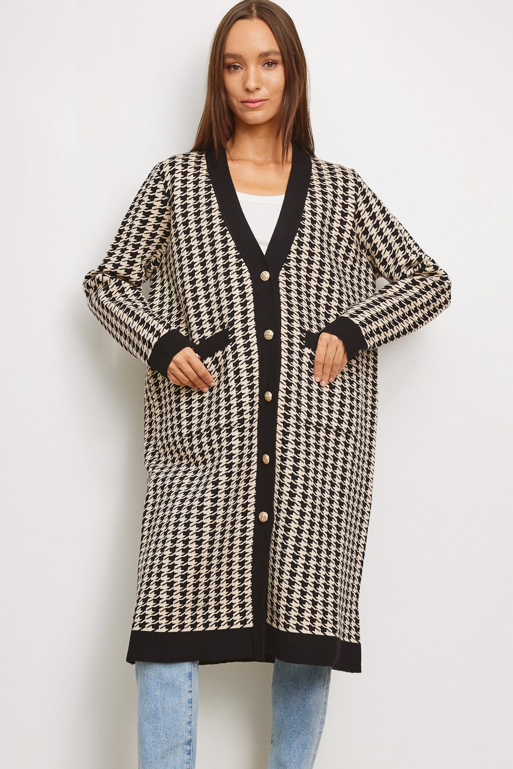 CARDIGAN MAXI PATA DE GALLO BRUNA