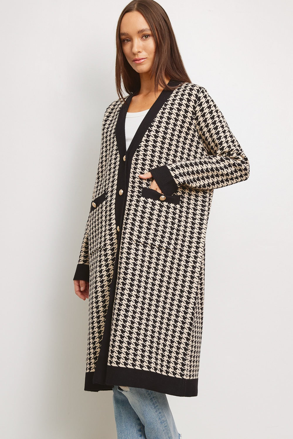 CARDIGAN MAXI PATA DE GALLO BRUNA