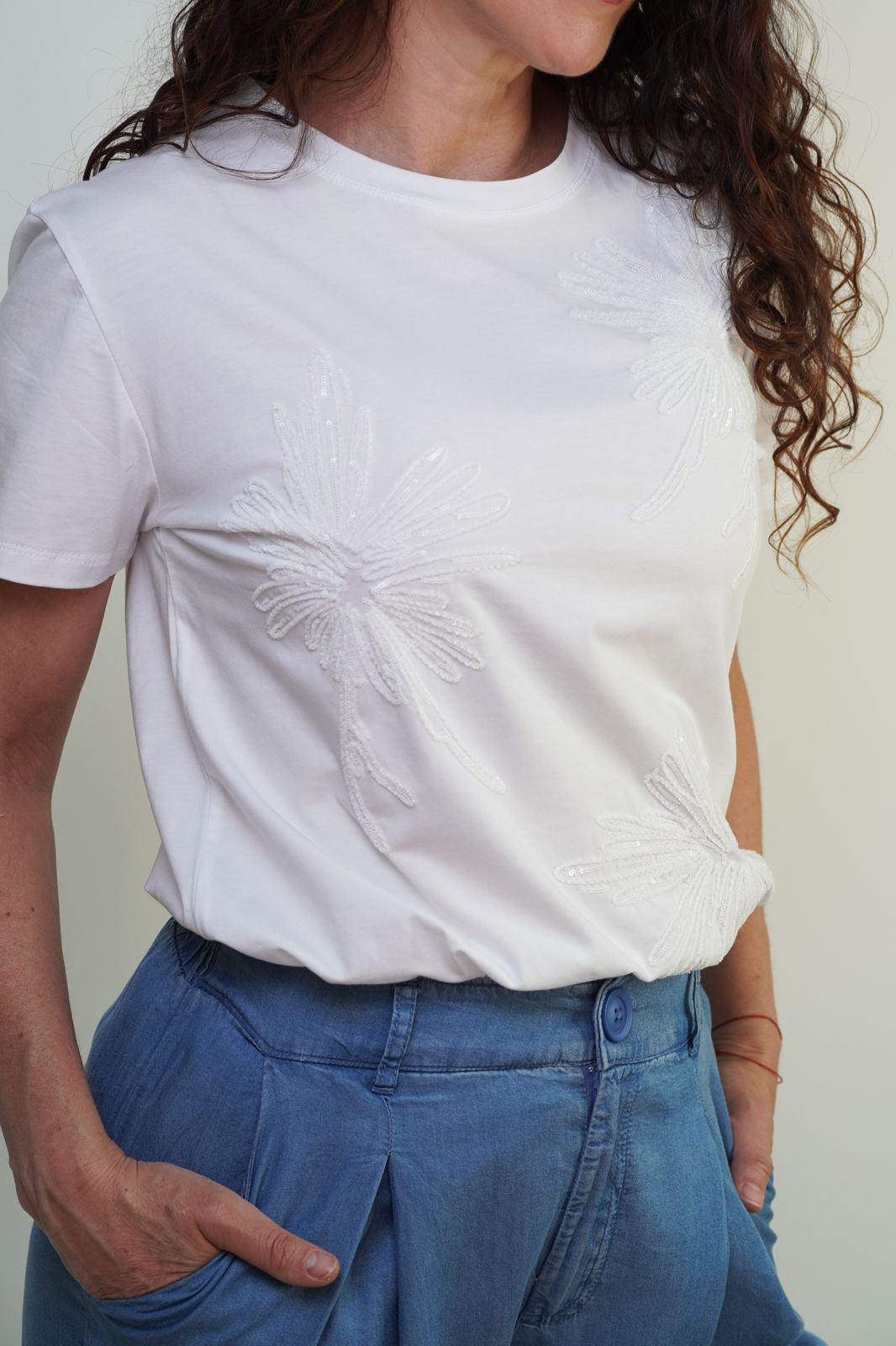 T-SHIRT FLOR LENTEJUELA PAILLETTE