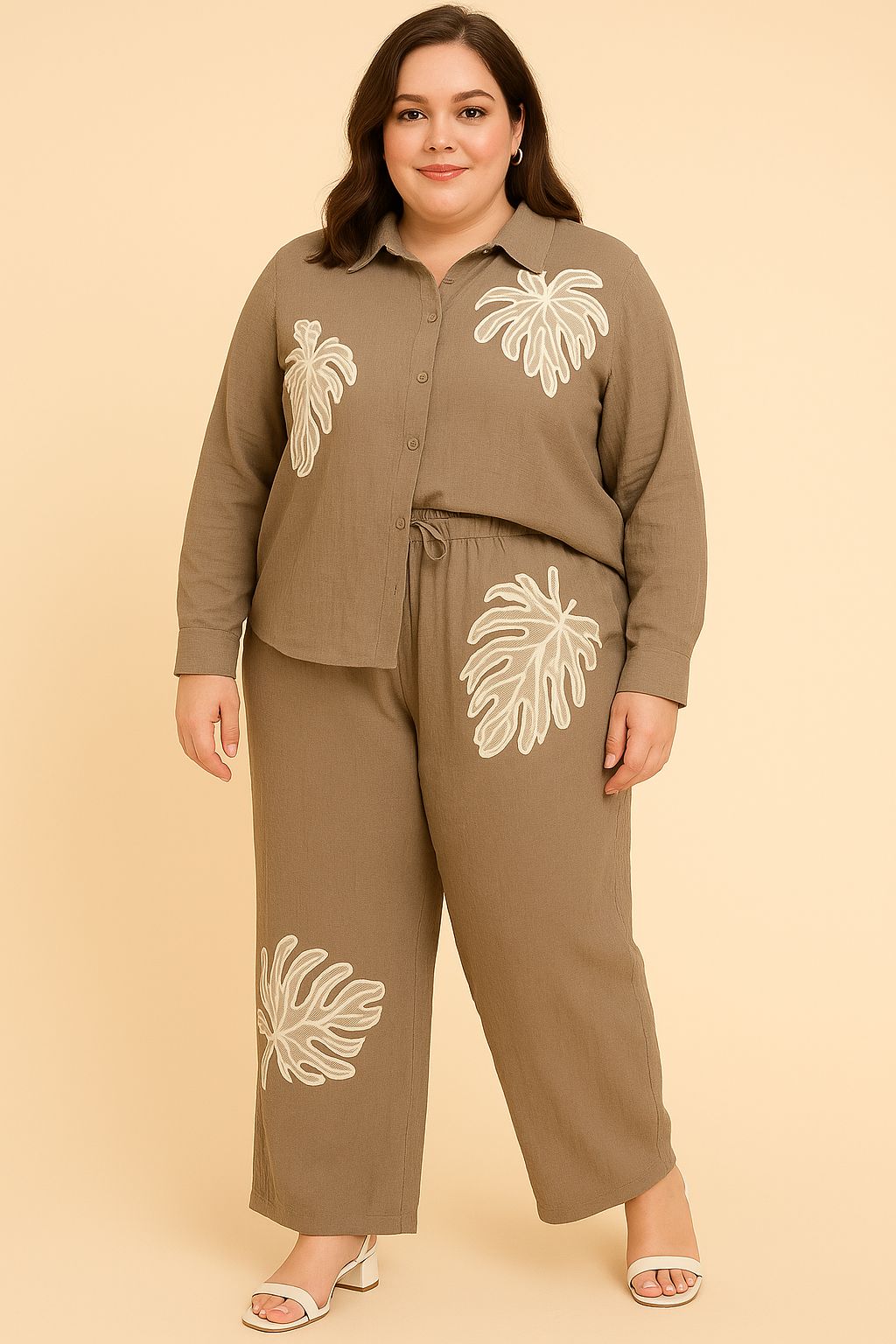 SET BORDADO DE HOJAS AZKAN