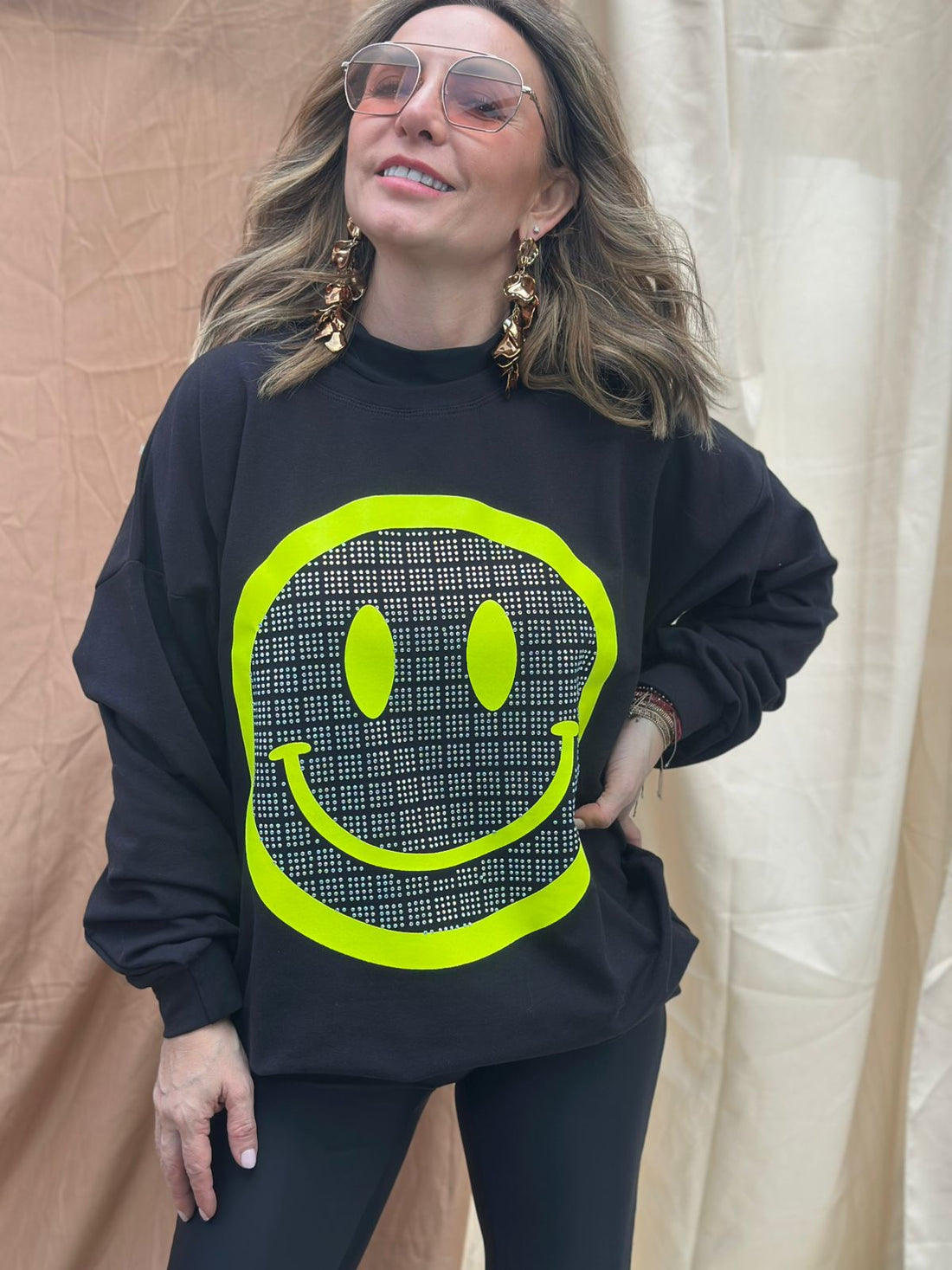 SUDADERA SMILE FLUORECENTE