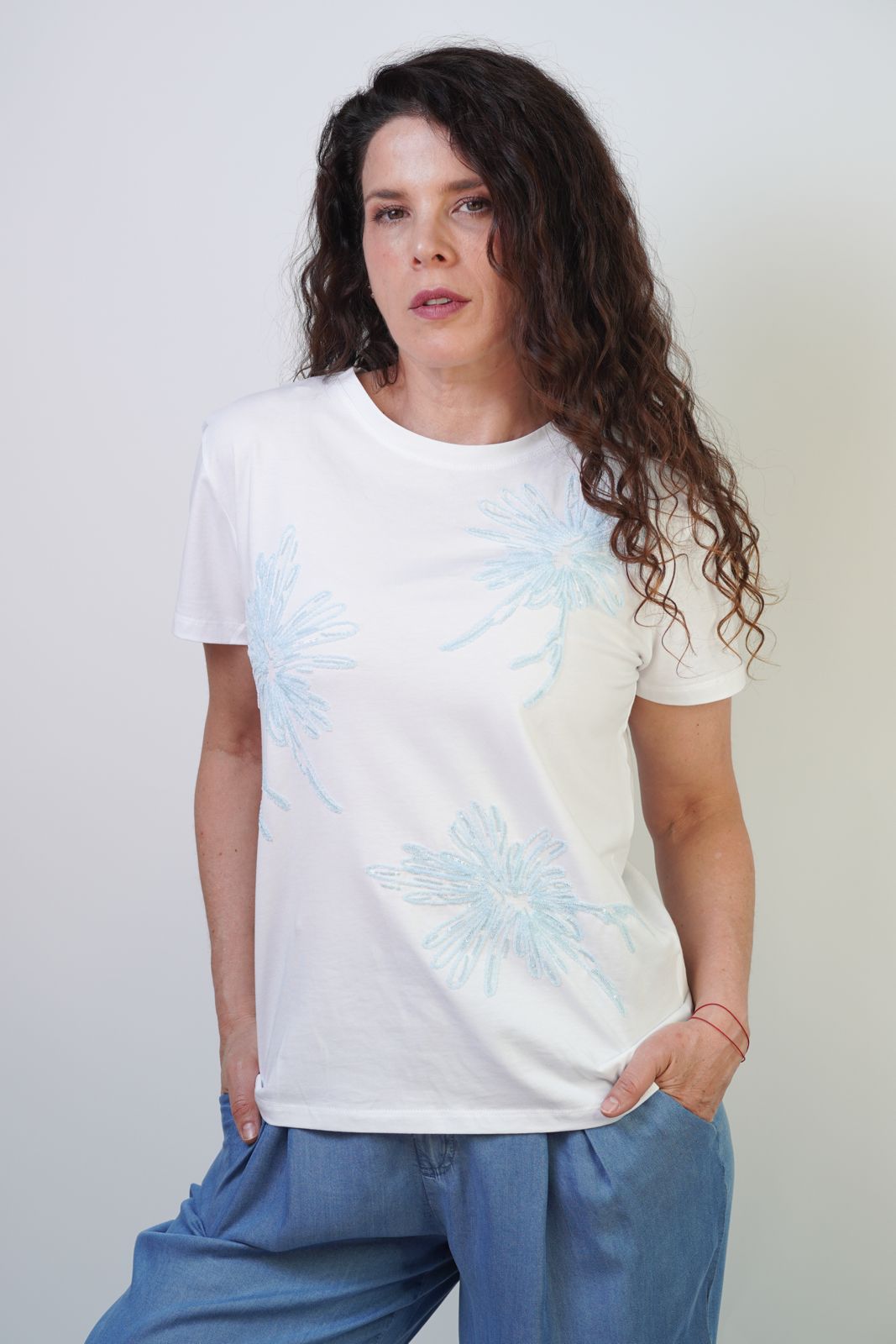 T-SHIRT FLOR LENTEJUELA PAILLETTE