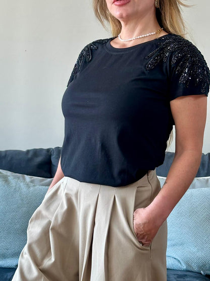 T-SHIRT LENTEJUELA EN HOMBRO ALICE